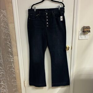 NWT GAP Women's Dark Blue High Rise Flare Jeans Sz 16/33R